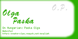 olga paska business card